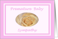 Sympathy Premature Baby, Pink Pearl White Rose card