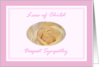 Loss of Child Deepest Sympathy, Pearl White Rose card