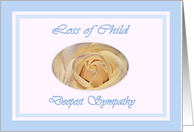 Sympathy Loss of Child, Pearl White Rose card