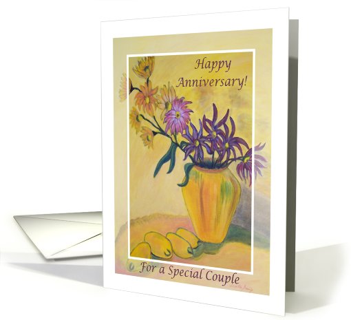 Wedding Anniversary for Couple, Flower Vase card (738184)