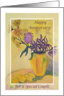 Wedding Anniversary for Couple, Flower Vase card