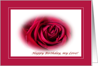 Happy Birthday for Husband, Red Rose card