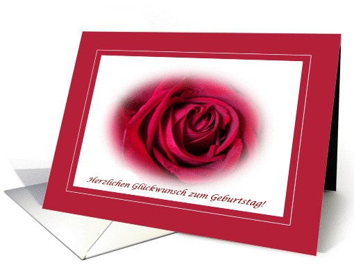 German Birthday, Red Rose card (751187)