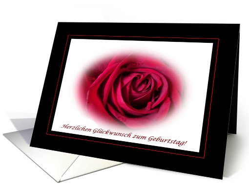 German Birthday on Valentine's Day, Red Rose card (751189)