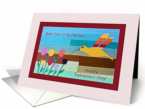 Happy Valentine's Day, Hummingbird and Flowers card (762408)