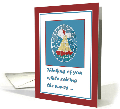 Thinking of You Sailing Boat Mosaic card (855947)