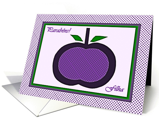 Portuguese Birthday for Daughter, Purple Apple Collage card (868038)