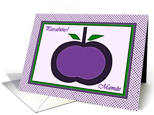Portuguese Birthday for Mom, Purple Apple Collage card (868175)
