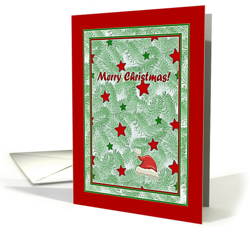 Christmas Ex Husband - Spruce Branches, Stars, and Santa's Hood card