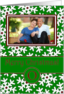 Merry Christmas Photo Card Family Name O, Snow Crystals card