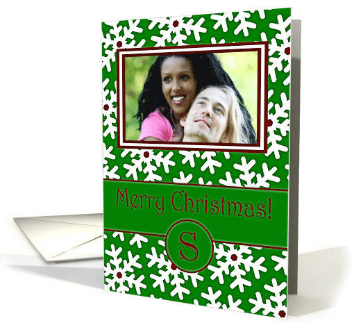 Merry Christmas Photo Card Family Name S, Snow Crystals card (877896)