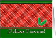 Spanish Felices Pascuas, Red Holly Berries card