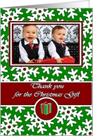 Photo Card Thank You Christmas Gift, Snowflake Crystals card