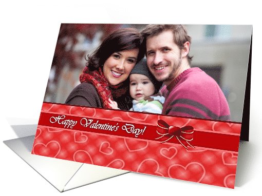 Happy Valentine Photo Card, Hearts and Bow card (896531)