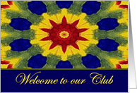 Welcome to our Club, Colorful Rose Window Painting card