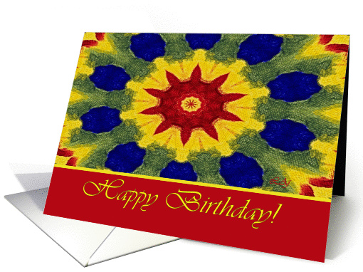 Happy Birthday for Sponsee, Colorful Rose Window Painting card