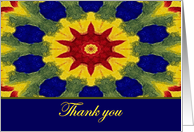Thank you from All of Us, Colorful Rose Window Painting card