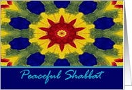 Peaceful Shabbat, Colorful Minian Circle Painting card