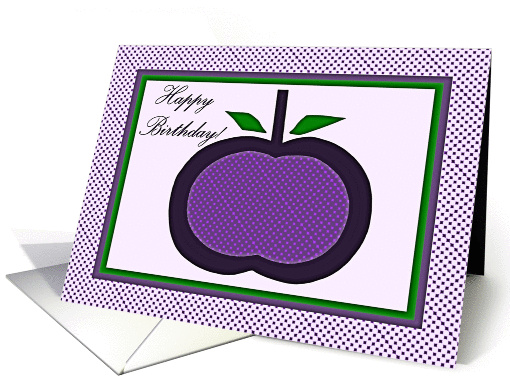 Happy Birthday for Sponsor, Purple Fancy Apple card (912228)