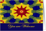 You are Welcome to the Family, Colorful Rose Window Painting card