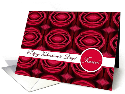 Valentine's Day for Fiance, Red Roses Geometric Pattern card (965423)