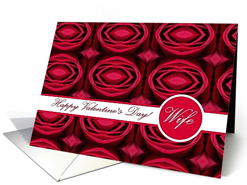 Valentine's Day for Wife, Red Roses Geometric Pattern card (965435)