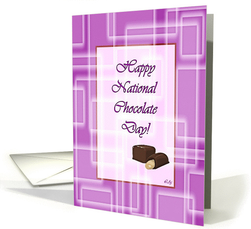 Happy National Chocolate Day, Chocolate Purple Geometric Maze card