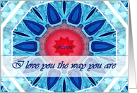 I Love You for Husband, Red and Blue Mandala card