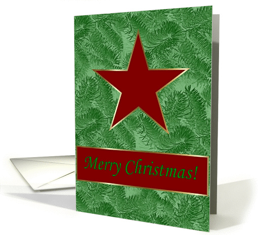 Merry Christmas For Expecting Parents, Red Star on Spruce Sprigs card