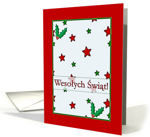 Polish Christmas, Holly, Stars, and Red card (985135)