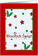 Polish Christmas, Holly, Stars, and Red card