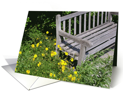 Yellow Flowers by the Bench card (445131)