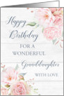 Pink Watercolor Flowers Rustic Wood Granddaughter Birthday Card