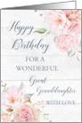 Pink Watercolor Flowers Rustic Wood Great Granddaughter Birthday Card