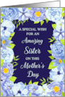 Blue Watercolor Flowers Sister Mother’s Day Card