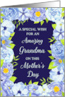Blue Watercolor Flowers Grandma Mother’s Day Card