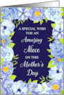 Blue Watercolor Flowers Niece Mother’s Day Card