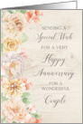 Rustic Pastel Flowers Happy Anniversary for Couple card