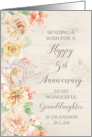 Pastel Flowers Granddaughter and her Husband Happy 5th Anniversary card