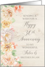 Rustic Pastel Flowers Sister and Brother in Law Happy 30th Anniversary card