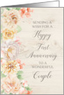 Rustic Pastel Flowers Happy 1st Anniversary for Couple card