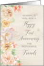 Rustic Pastel Flowers Happy 1st Anniversary for Friends card