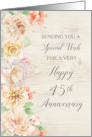 Rustic Pastel Flowers Happy 45th Anniversary card