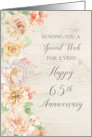 Rustic Pastel Flowers Happy 65th Anniversary card