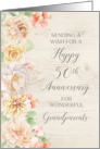 Rustic Pastel Flowers Grandparents Happy 50th Anniversary card