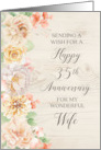 Rustic Pastel Flowers Wife Happy 35th Anniversary card