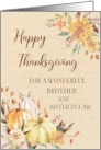Fall Pumpkins Floral Happy Thanksgiving Brother and Sister in Law card