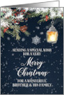 Snowy Winter Lantern Brother and his Family Merry Christmas card