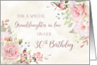 Pink Watercolor Flowers Granddaughter in Law 30th Birthday card