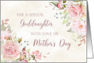 Pink Watercolor Flowers Goddaughter Happy Mother’s Day card